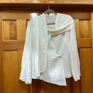 Zara creamy white top with attached scarf